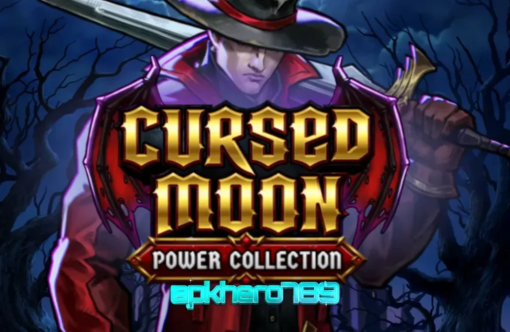 Seorang pemburu misterius dengan jubah merah di tengah hutan gotik dalam Cursed Moon Power Collection
