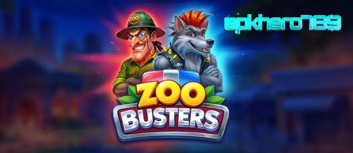 Karakter serigala punk dengan mohawk dalam slot Zoo Busters